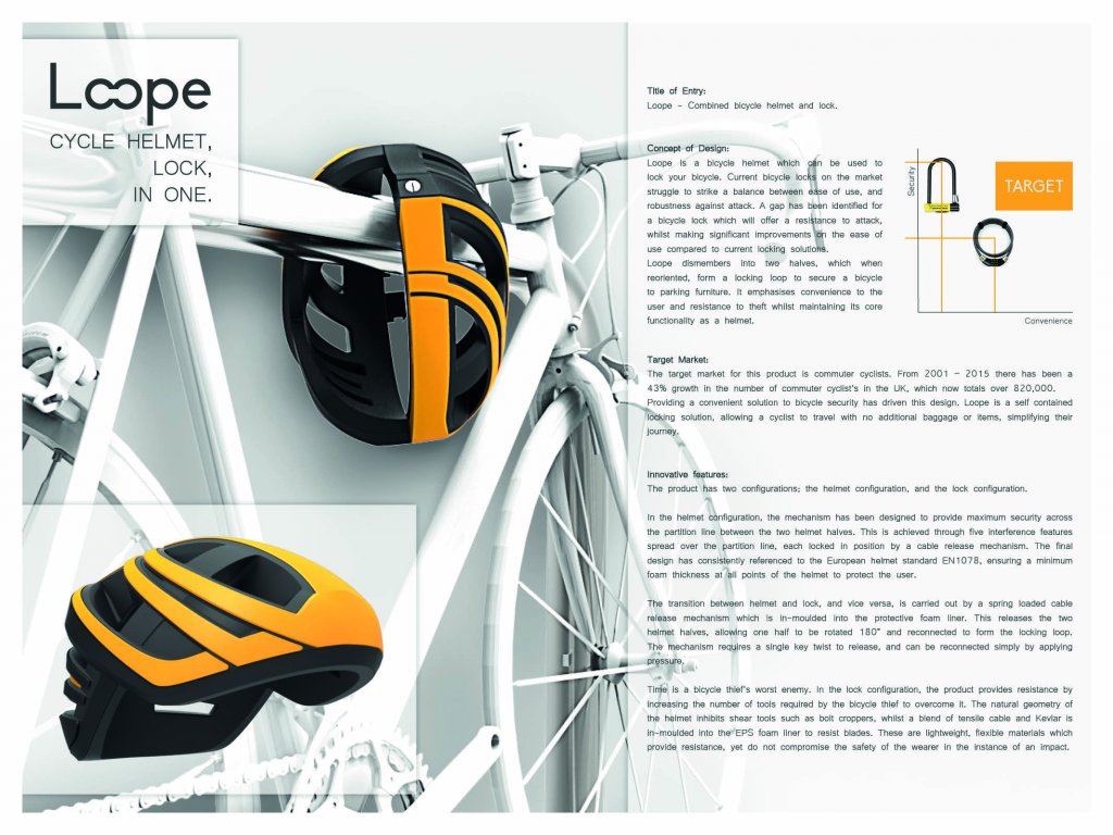 Loope – Combined bicycle helmet and lock